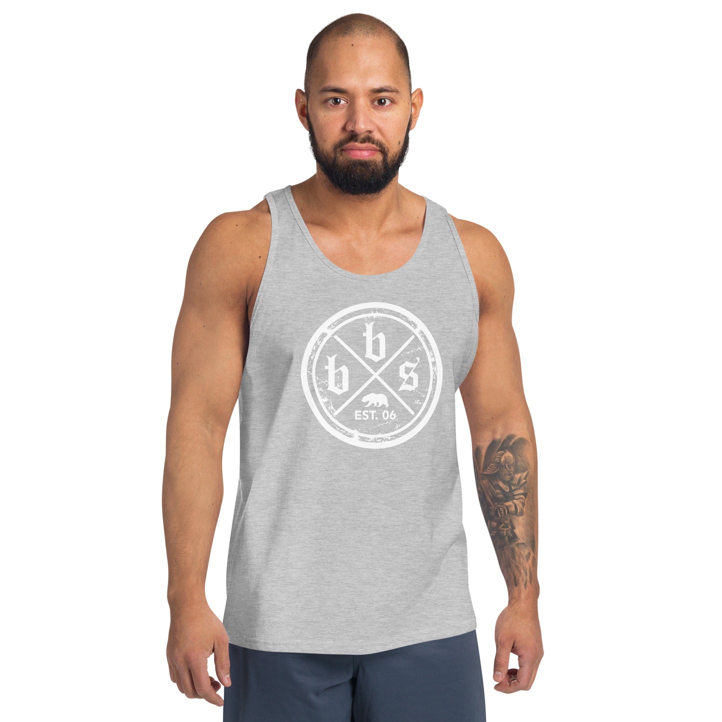 BBS Men's Tank Top - White Shield