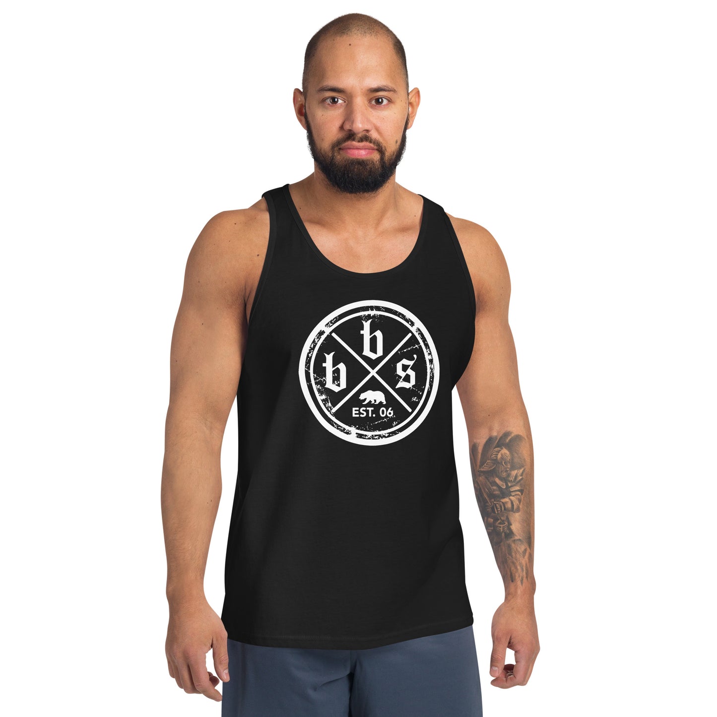 BBS Men's Tank Top - White Shield