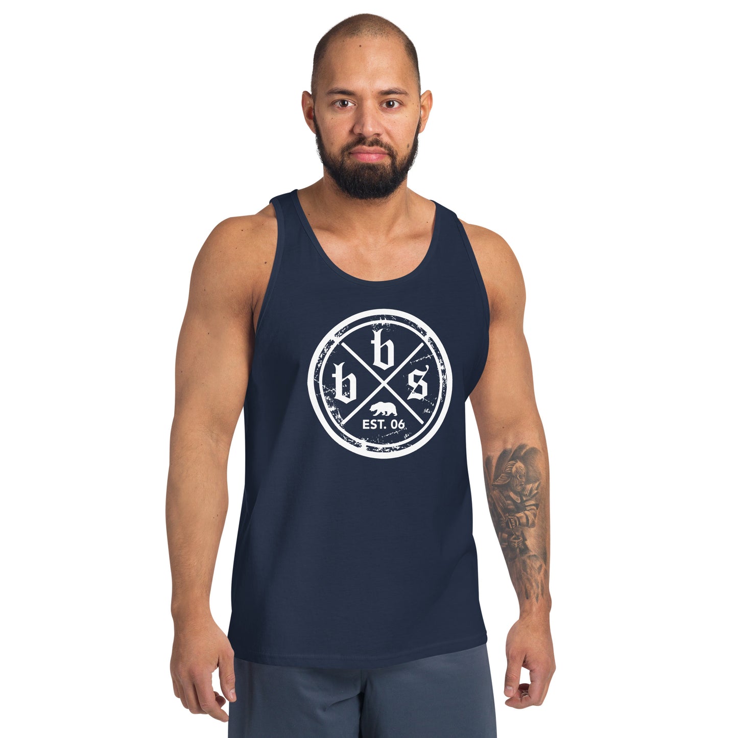 BBS Men's Tank Top - White Shield