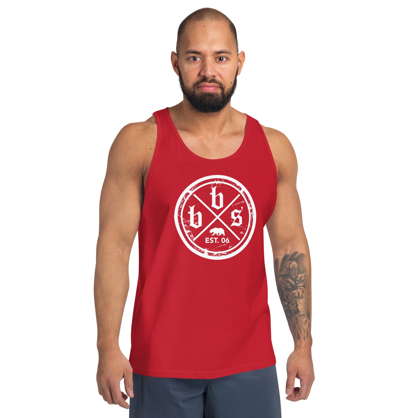 BBS Men's Tank Top - White Shield