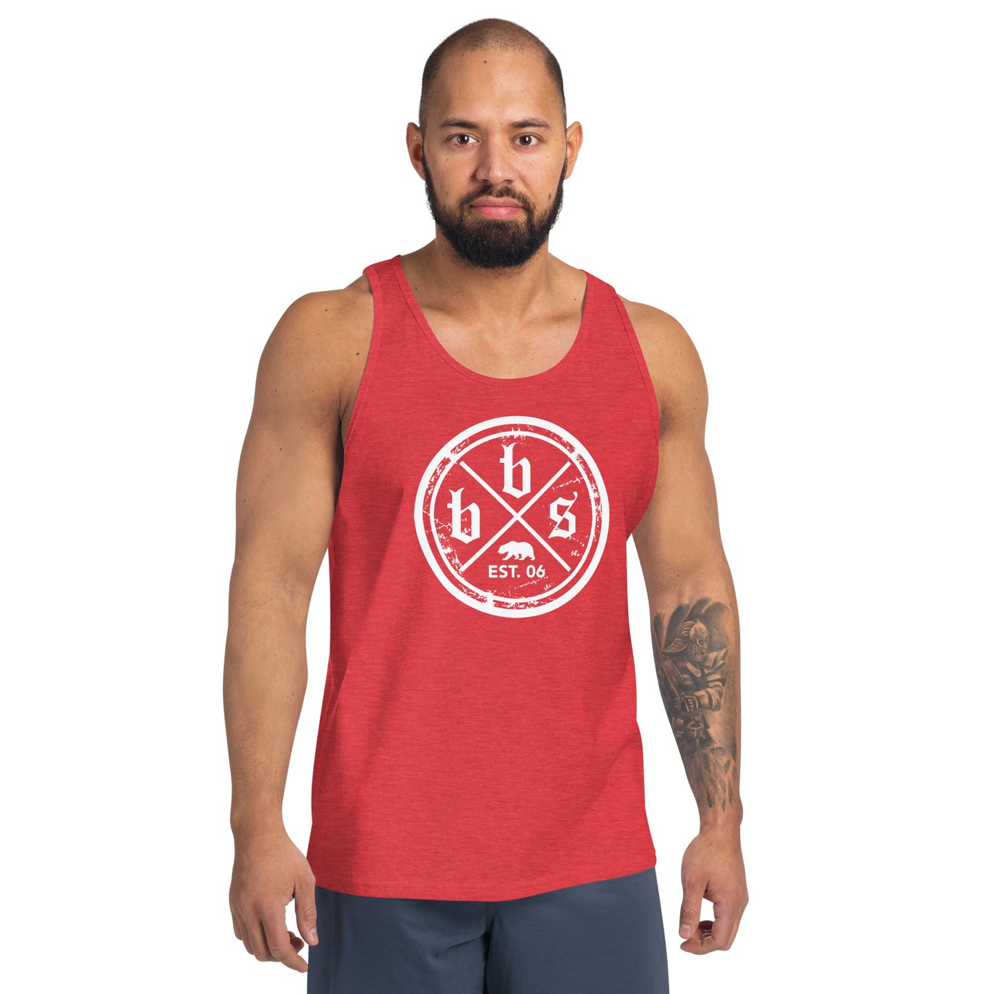 BBS Men's Tank Top - White Shield